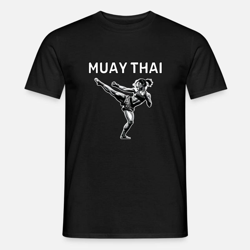 Muay Thai Mädchen - Männer T-Shirt - Schwarz