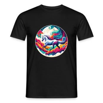Art du cheval arabe - T-shirt homme - noir - Devant - AI Model Male 178 light (178cm)