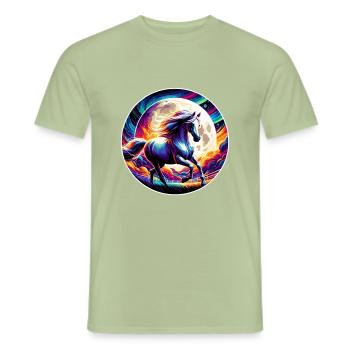Art du cheval arabe - T-shirt homme - vert sauge - Devant - AI Model Male 178 light (178cm)