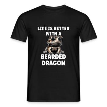 Bearded Dragon Saying Lizard Gecko - Men's T-Shirt - black - Front - AI Model Male 178 light (178cm)