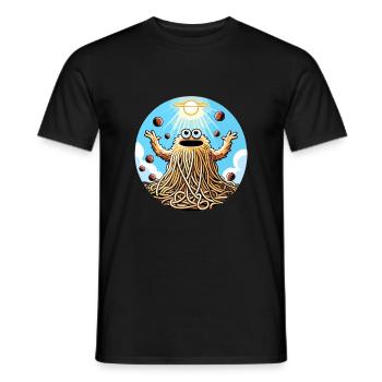 Drôle d’athée volant Spaghetti Monster - T-shirt homme - noir - Devant - AI Model Male 178 light (178cm)
