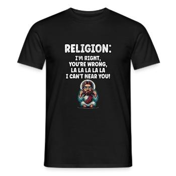 Lustiger Anti-Religions-Atheist-Agnostiker - Männer T-Shirt - Schwarz - Vorne - AI Model Male 178 light (178cm)