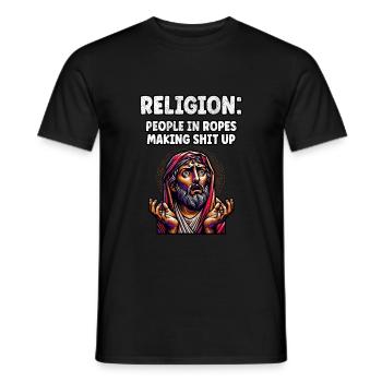 Drôle Anti Religion Athée Agnostique - T-shirt homme - noir - Devant - AI Model Male 178 light (178cm)