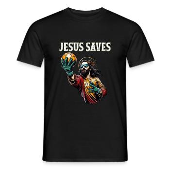 Lustiger Handballspieler Jesus Christian Geschenk - Männer T-Shirt - Schwarz - Vorne - AI Model Male 178 light (178cm)
