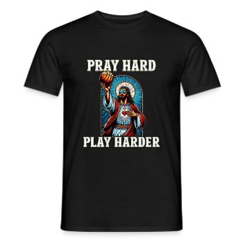 Funny Basketball Quote Jesus Christian Gift - Men's T-Shirt - black - Front - AI Model Male 178 light (178cm)