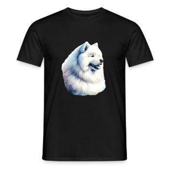 Chien Samoyède Cadeaux Mignon Samoyède Chien Graphique - T-shirt homme - noir - Devant - AI Model Male 178 light (178cm)