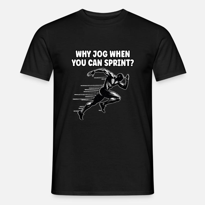 Bahnläufer Sprinter Sprint 100m Sprinter - Männer T-Shirt - Schwarz