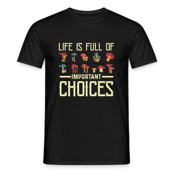 Mushroom pickers and mushroom friends - Men's T-Shirt - black - Front - AI Model Male 178 light (178cm)