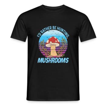 Mushroom pickers and mushroom friends - Men's T-Shirt - black - Front - AI Model Male 178 light (178cm)