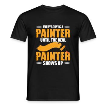 Peintre et vernisseur, le métier le meilleur et le plus ennuyeux - T-shirt homme - noir - Devant - AI Model Male 178 light (178cm)