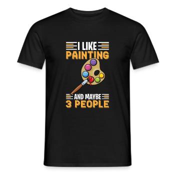 Peintre et vernisseur, le métier le meilleur et le plus ennuyeux - T-shirt homme - noir - Devant - AI Model Male 178 light (178cm)
