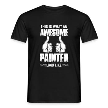 Peintre et vernisseur, le métier le meilleur et le plus ennuyeux - T-shirt homme - noir - Devant - AI Model Male 178 light (178cm)