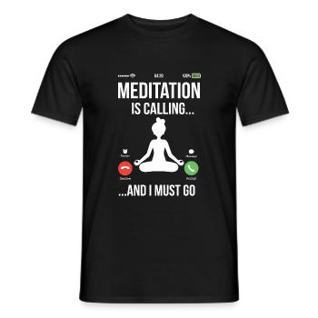 Méditation, Zen Yoga et Pilates - T-shirt homme - noir - Devant - AI Model Male 178 light (178cm)