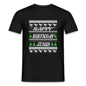 Joyeux Noël et Joyeux réveillon de Noël - T-shirt homme - noir - Devant - AI Model Male 178 light (178cm)