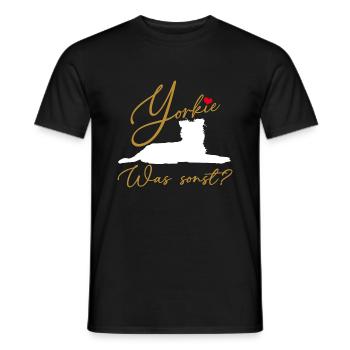 Yorkie was sonst? Yorkshire Terrier - Männer T-Shirt - Schwarz - Vorne - AI Model Male 178 light (178cm)