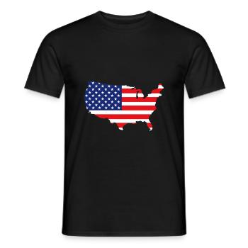 Carte des Etats-Unis - T-shirt homme - noir - Devant - AI Model Male 178 light (178cm)