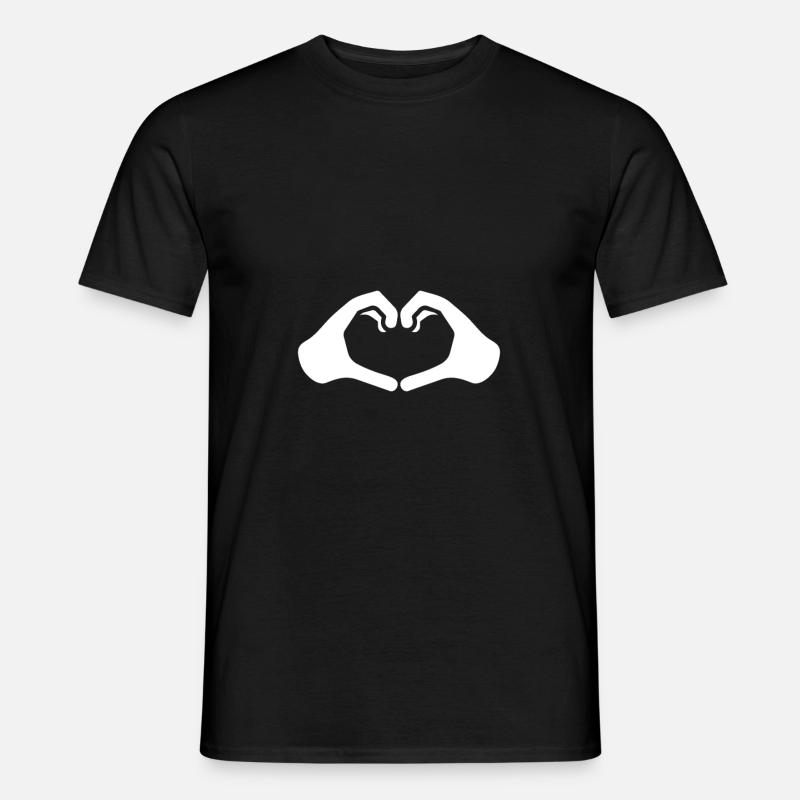 Herzhand - Männer T-Shirt - Schwarz