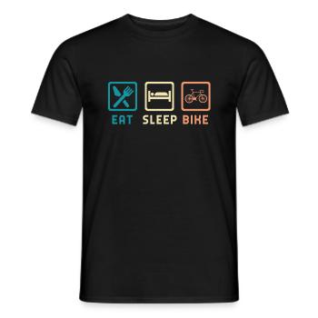 Eat Sleep Bike - Männer T-Shirt - Schwarz - Vorne - AI Model Male 178 light (178cm)