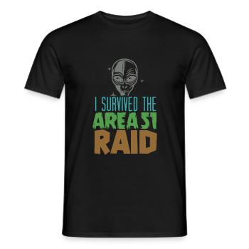 I survived the area 51 raid - Männer T-Shirt - Schwarz - Vorne - AI Model Male 178 light (178cm)