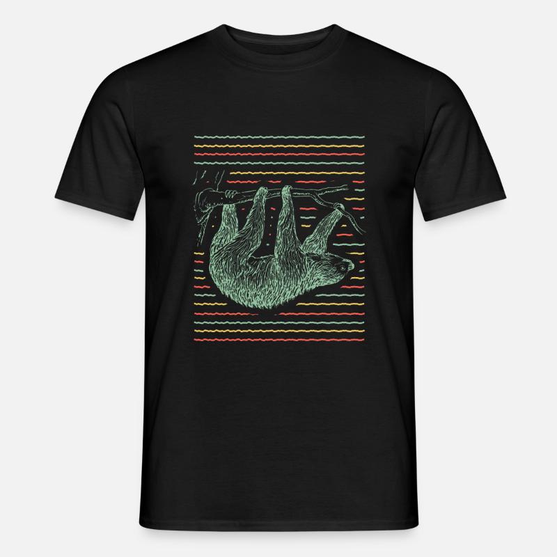 Faultier - Männer T-Shirt - Schwarz