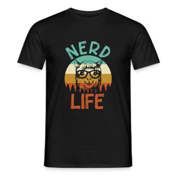 NERD LIFE ALPACA - T-shirt homme - noir - Devant - AI Model Male 178 light (178cm)
