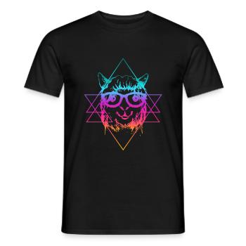 Verres en alpaga - T-shirt homme - noir - Devant - AI Model Male 178 light (178cm)