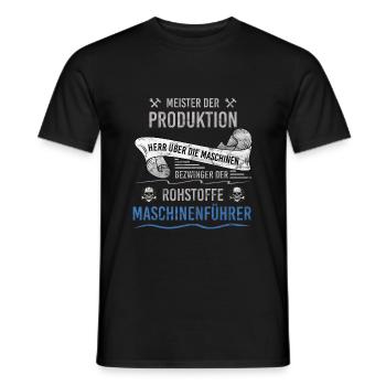 Meister der Produktion Maschinenführer - Männer T-Shirt - Schwarz - Vorne - AI Model Male 178 light (178cm)