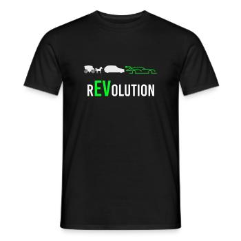 Voiture électrique électrique eauto rEVolution - T-shirt homme - noir - Devant - AI Model Male 178 light (178cm)