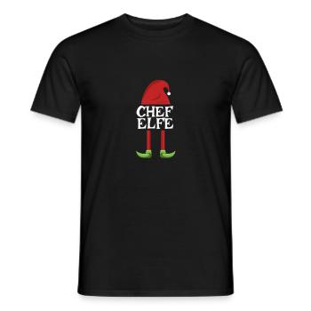 Patron elfe maman maman noël - T-shirt homme - noir - Devant - AI Model Male 178 light (178cm)