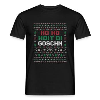 hoho hoit di Goschn Ugl Christmas - Männer T-Shirt - Schwarz - Vorne - AI Model Male 178 light (178cm)