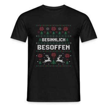 Besinnlich besoffen Ugly Christmas - Männer T-Shirt - Schwarz - Vorne - AI Model Male 178 light (178cm)