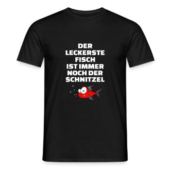 der leckerste Fisch ist der Schnitzel - Männer T-Shirt - Schwarz - Vorne - AI Model Male 178 light (178cm)