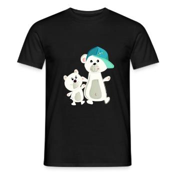 Großer Bruder coole Geschwister Eisbären Freunde - Männer T-Shirt - Schwarz - Vorne - AI Model Male 178 light (178cm)