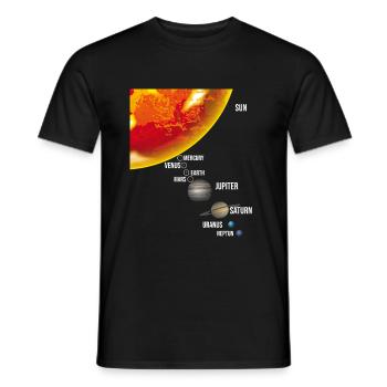 Notre système solaire planet ratio de taille - T-shirt homme - noir - Devant - AI Model Male 178 light (178cm)