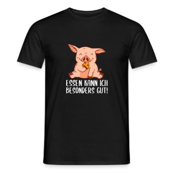Süßes Schwein Essen kann ich besonders gut - Männer T-Shirt - Schwarz - Vorne - AI Model Male 178 light (178cm)