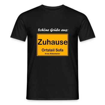Willkommen Zuhause Ortsteil Sofa Kreis Wohnzimmer - Männer T-Shirt - Schwarz - Vorne - AI Model Male 178 light (178cm)