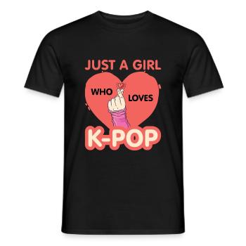 K-pop - Men's T-Shirt - black - Front - AI Model Male 178 light (178cm)