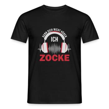 Kann dich nicht hören ich Zocke für Gaming Zocker - Männer T-Shirt - Schwarz - Vorne - AI Model Male 178 light (178cm)