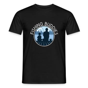 Pêche buddies fille père - T-shirt homme - noir - Devant - AI Model Male 178 light (178cm)