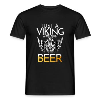 Just a Viking who love beer - Männer T-Shirt - Schwarz - Vorne - AI Model Male 178 light (178cm)