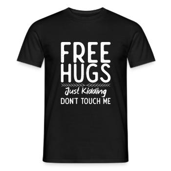 Free Hugs just kidding dont touch me! - Männer T-Shirt - Schwarz - Vorne - AI Model Male 178 light (178cm)