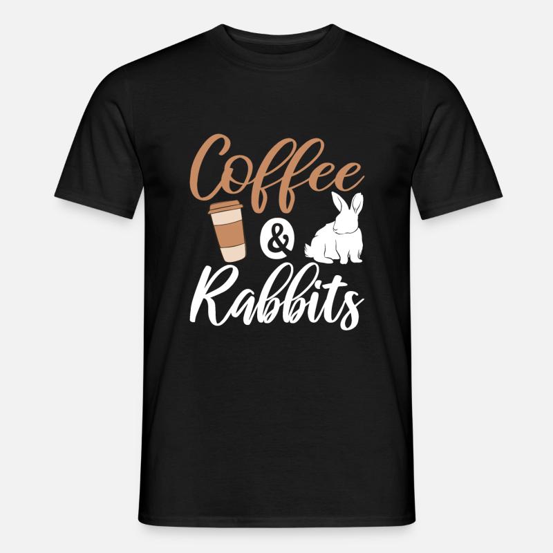 Coffee & Rabbits - Männer T-Shirt - Schwarz