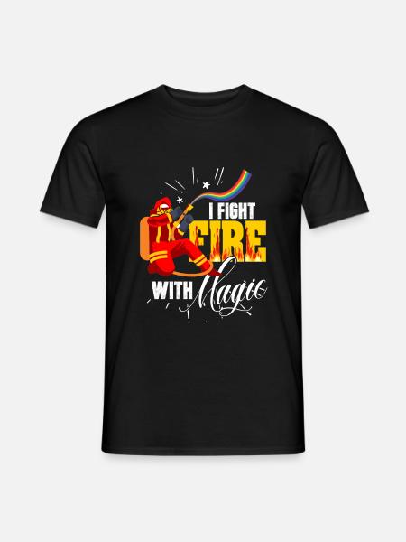 Fire Brigade Magic Rainbow Gift - Men's T-Shirt - black