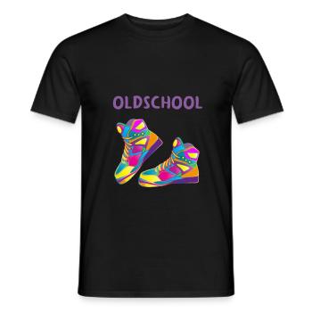 Retro Oldschool Sneakers Hippie Disco T-Shirt - Men's T-Shirt - black - Front - AI Model Male 178 light (178cm)