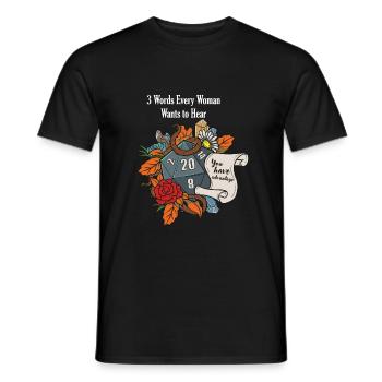 Roleplaying RPG Valentines Day TableTop D20 Dice - Männer T-Shirt - Schwarz - Vorne - AI Model Male 178 light (178cm)