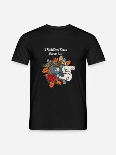Roleplaying RPG Valentines Day TableTop D20 Dice - Mænd T-shirt - sort