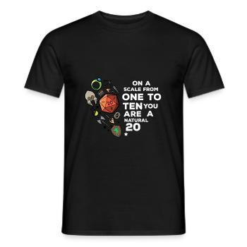 RPG RPG Jeu de Rôle Cadeau Saint-Valentin D20 Coeur - T-shirt homme - noir - Devant - AI Model Male 178 light (178cm)