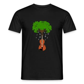 Violine - Männer T-Shirt - Schwarz - Vorne - AI Model Male 178 light (178cm)