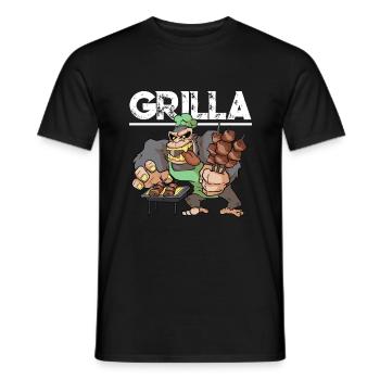 Grill BBQ Smoker Grilling Gorilla Saying Griller - Men's T-Shirt - black - Front - AI Model Male 178 light (178cm)