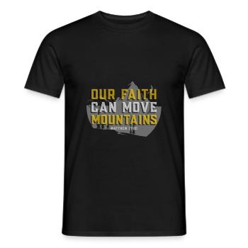 Matthew 17:20 Bible Verse Faith Can Move Mountains - Men's T-Shirt - black - Front - AI Model Male 178 light (178cm)